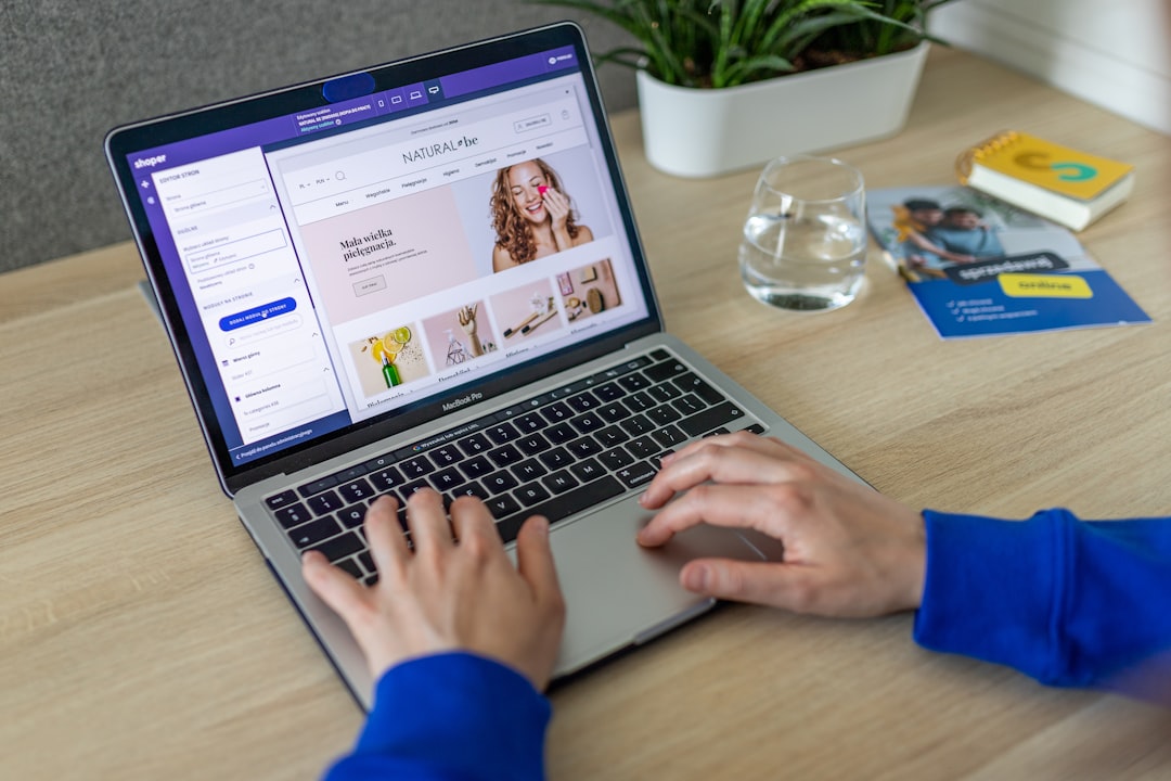 our-story Hands typing on keyboard, changing online store design
